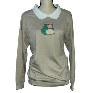 Oversized Women's Frog Pullover Sweatshirt